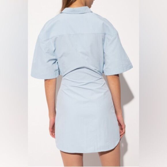 Aureum The Label Baby Blue Poplin Cut Out Dress Size XS - Picture 9 of 14